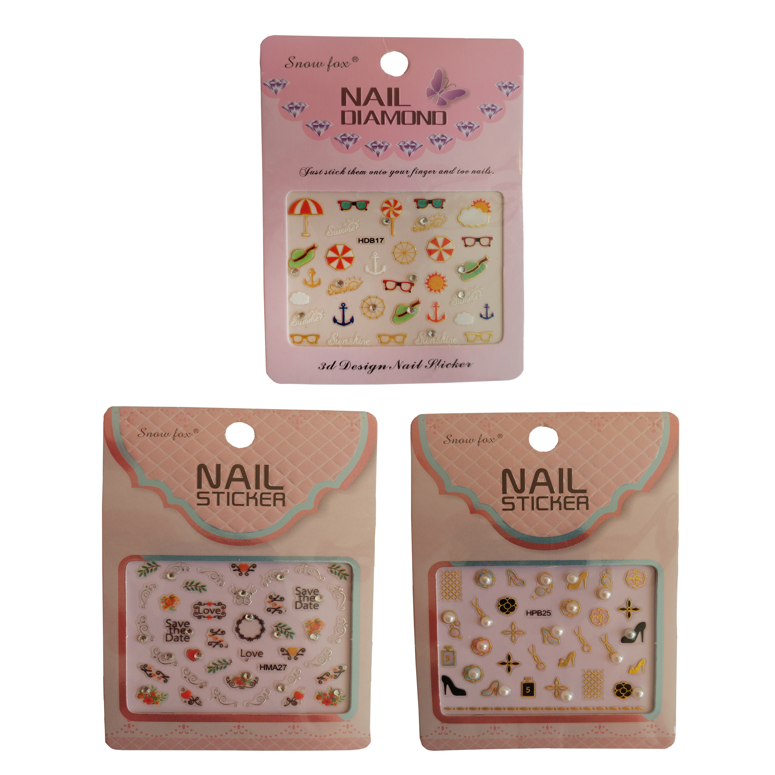 استیکر طراحی ناخن اسنو فاکس کد 0031 مجوعه 3 عددی