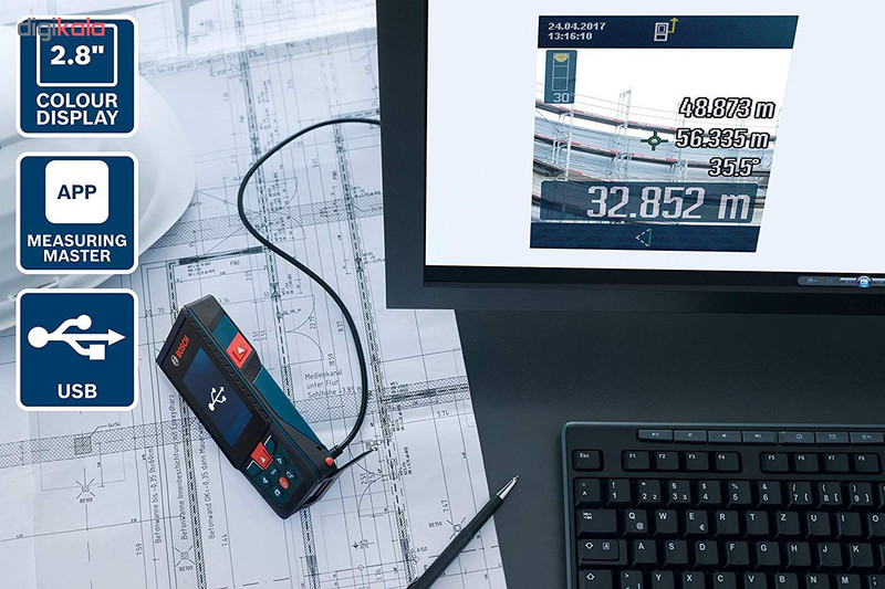 متر لیزری دوربین دار بوش مدل GLM 120 C متر لیزری دوربین دار بوش مدل GLM 120 C