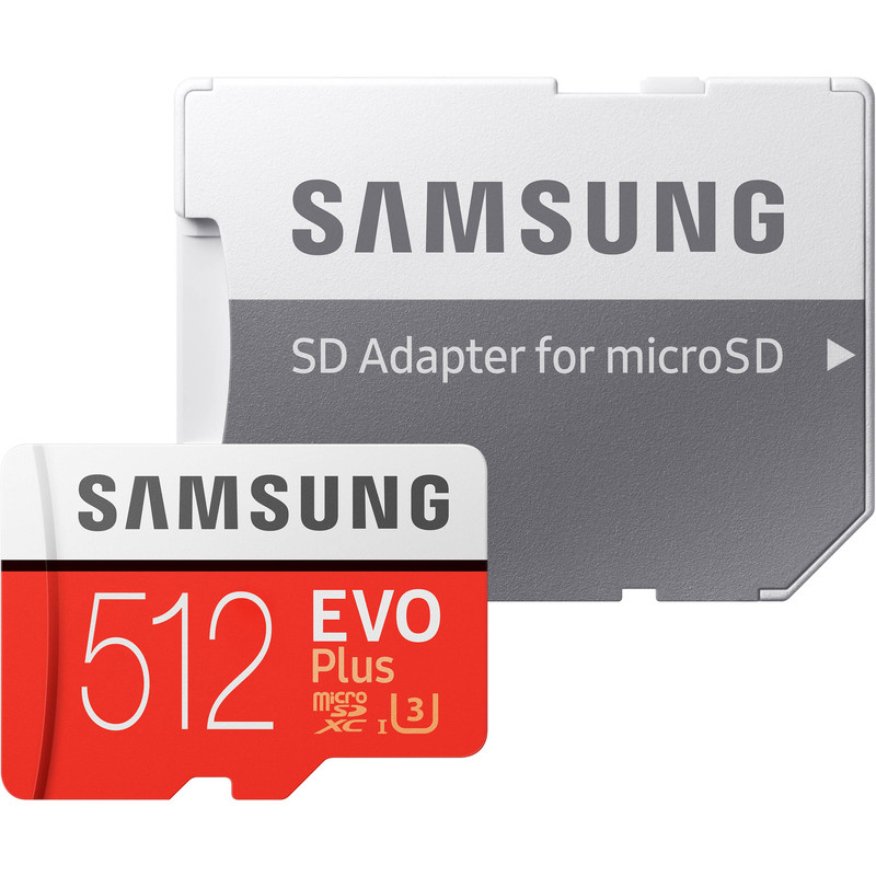 کارت حافظه‌ microSDXC سامسونگ مدل evo plus کلاس 10 استاندارد  UHS-I U1 سرعت 100MBps ظرفیت 512 گیگابایت به همراه آداپتور SD