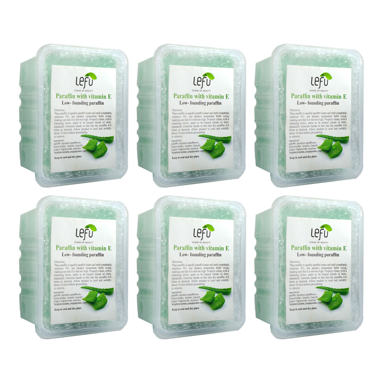پارافین لفو مدل Aloevera حجم 500 میلی لیتر مجموعه 6 عددی