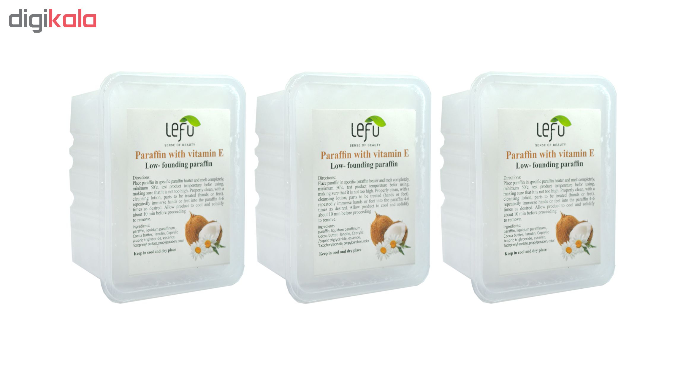 پارافین لفو مدل coconut حجم 500 میلی لیتر مجموعه 3 عددی