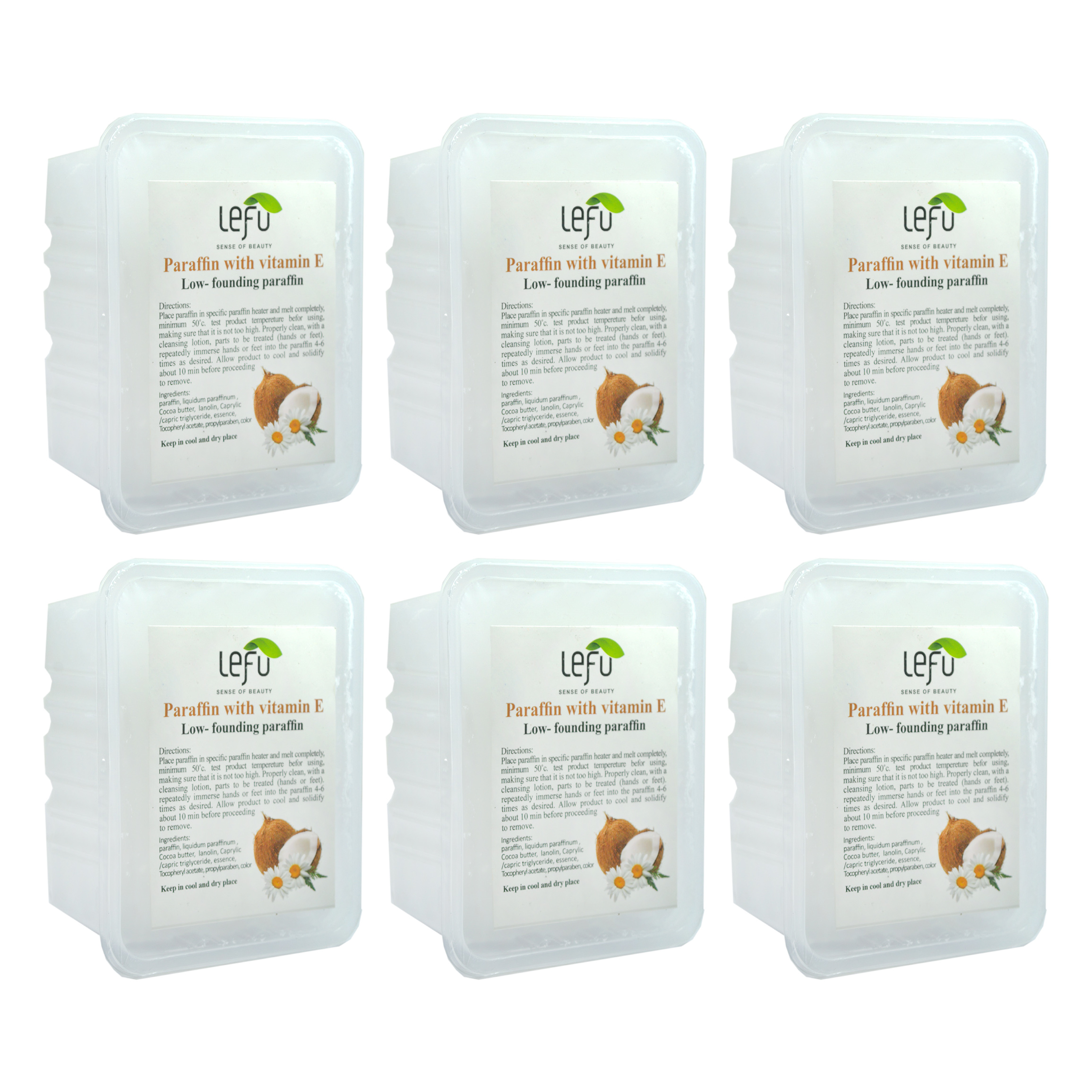 پارافین لفو مدل coconut حجم 500 میلی لیتر مجموعه 6 عددی