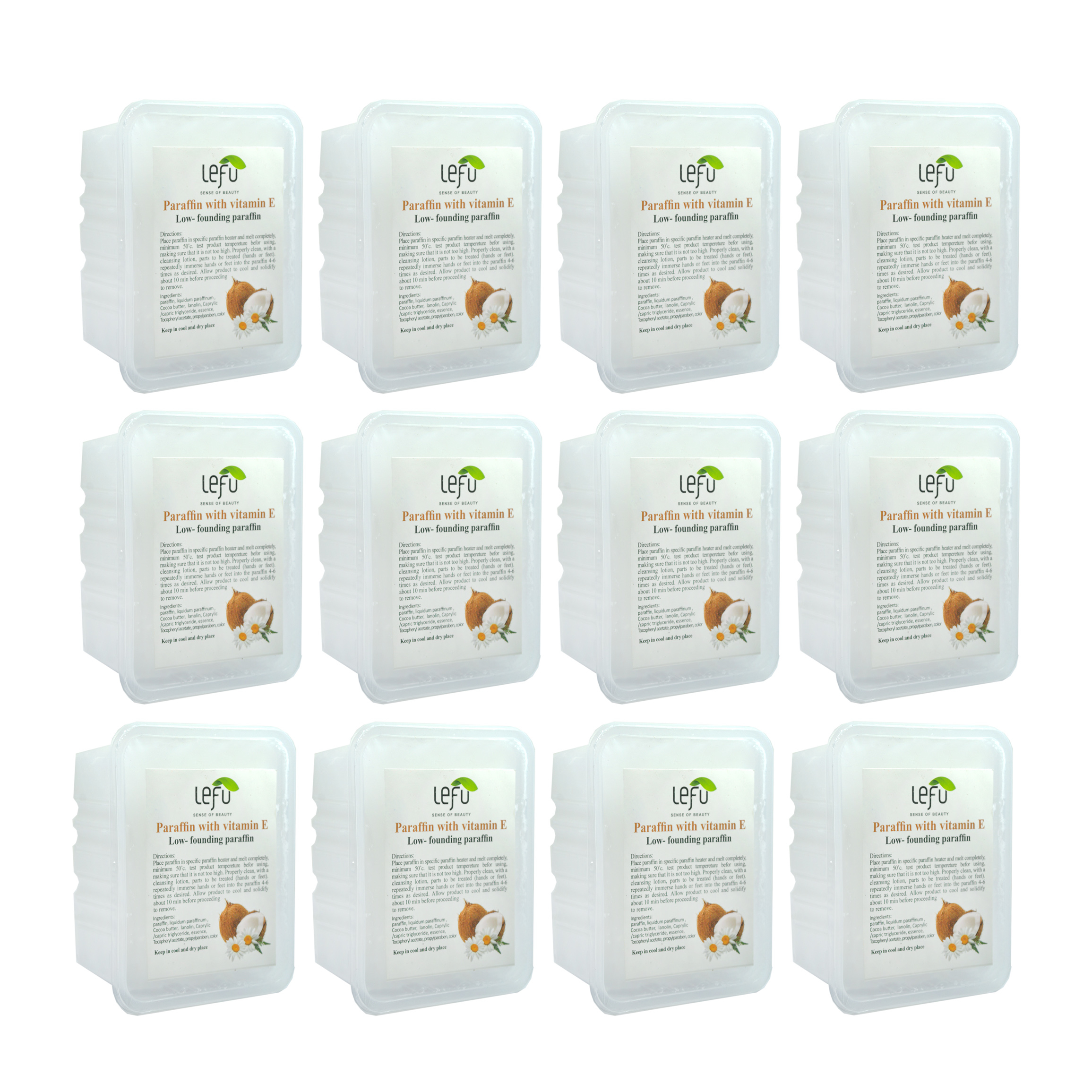 پارافین لفو مدل coconut حجم 500 میلی لیتر مجموعه 12 عددی