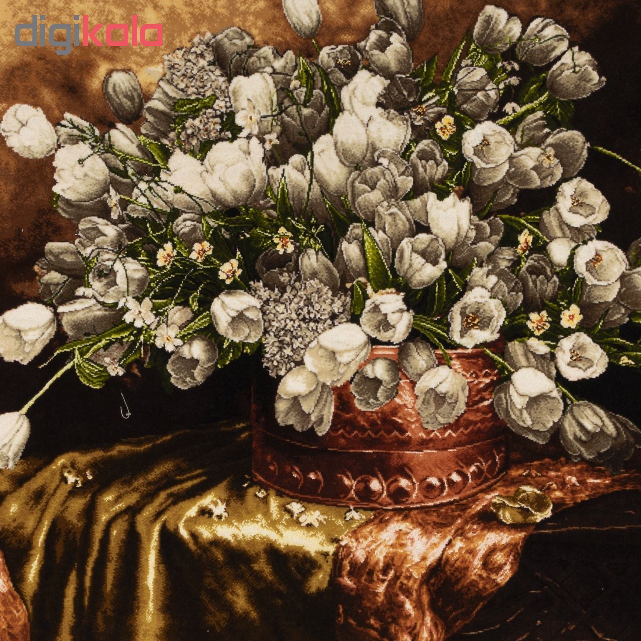 تابلو فرش دستباف سی پرشیا طرح گل های لاله در گلدان کد 901745