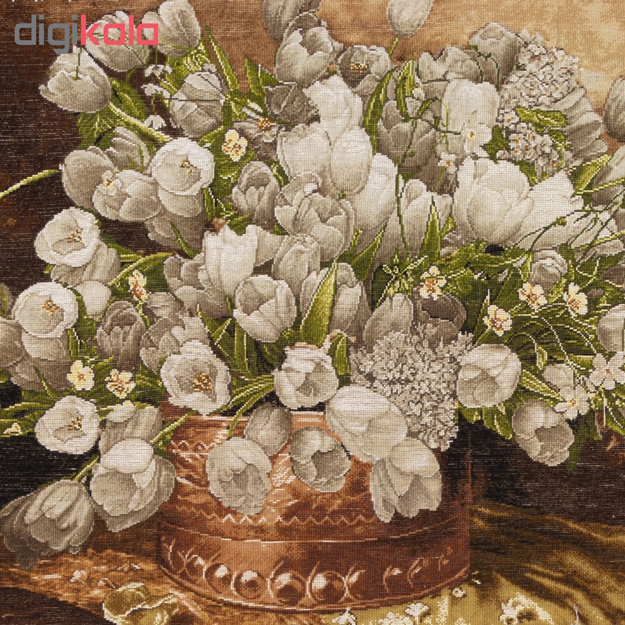 تابلو فرش دستباف سی پرشیا طرح گل های لاله در گلدان کد 901745