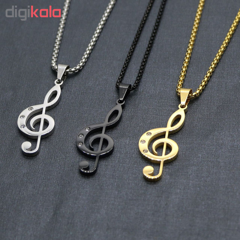 گردنبند مردانه طرح نت موسیقی کد nt01