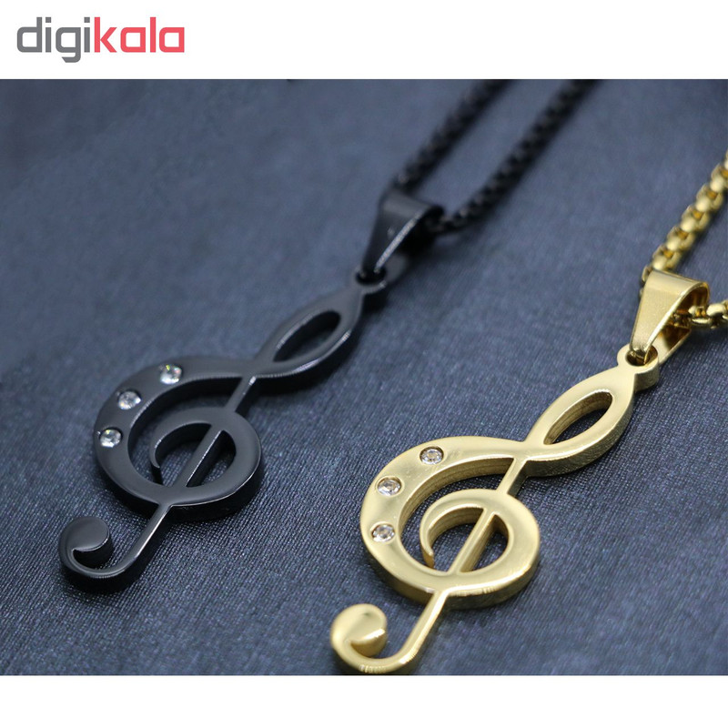 گردنبند مردانه طرح نت موسیقی کد nt01