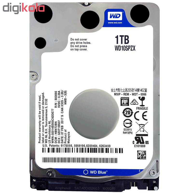 هارددیسک اینترنال وسترن دیجیتال مدل WD10SPZX ظرفیت 1 ترابایت