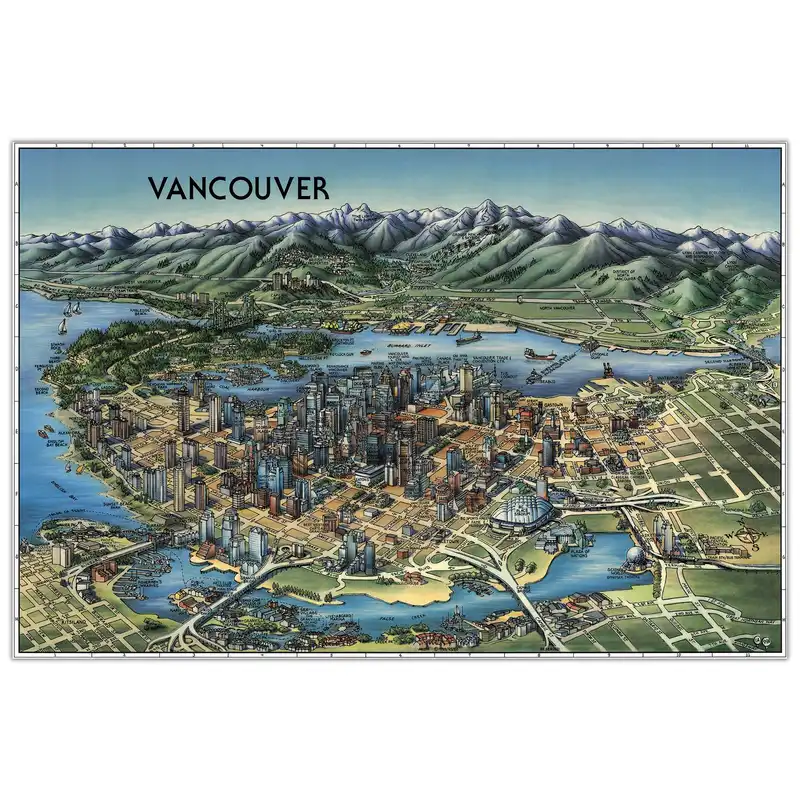 تابلو شاسی پالمیرا طرح نقشه سه بعدی ونکوور کانادا کد MAP164 H