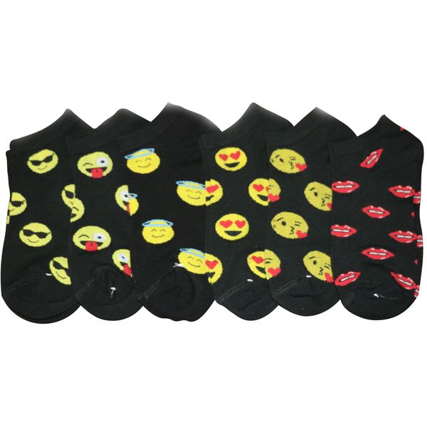 جوراب زنانه طرح emojis مجموعه 6 عددی جوراب زنانه طرح emojis مجموعه 6 عددی