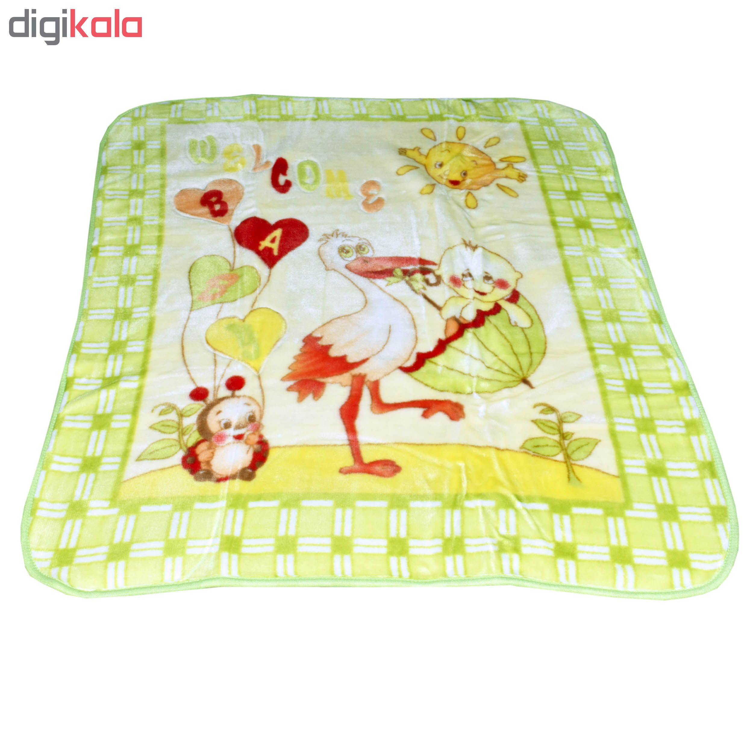 پتو نوزادی درمینا طرح WLC سایز 100×120 سانتی متر
