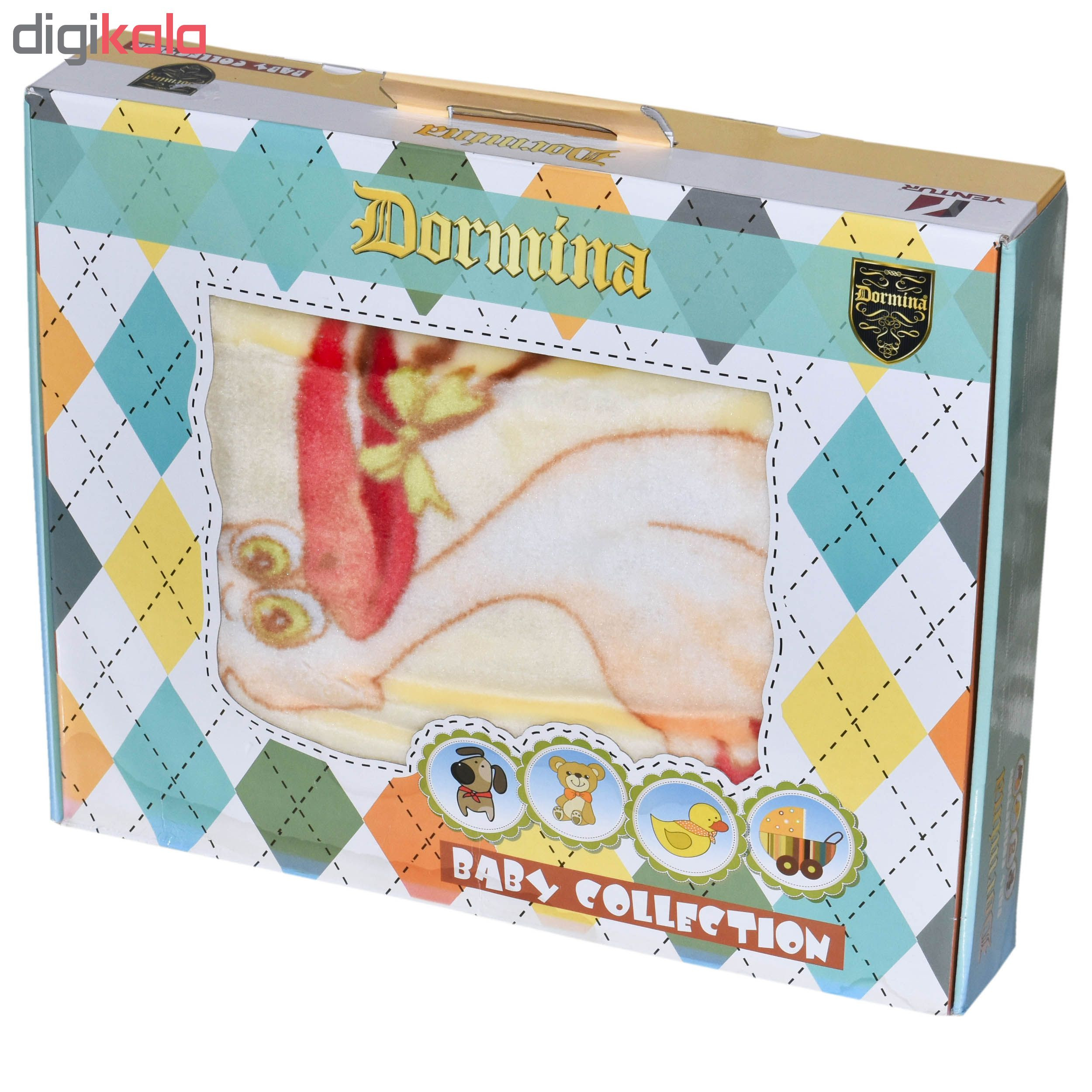 پتو نوزادی درمینا طرح WLC سایز 100×120 سانتی متر