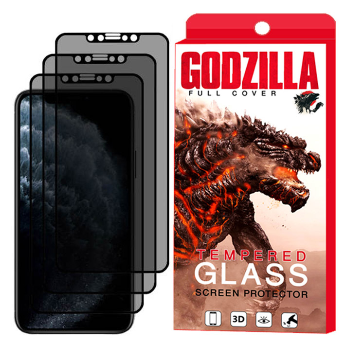 محافظ صفحه نمایش حریم شخصی گودزیلا مدل GGP مناسب برای گوشی موبایل اپل iPhone 11 Pro بسته 3 عددی