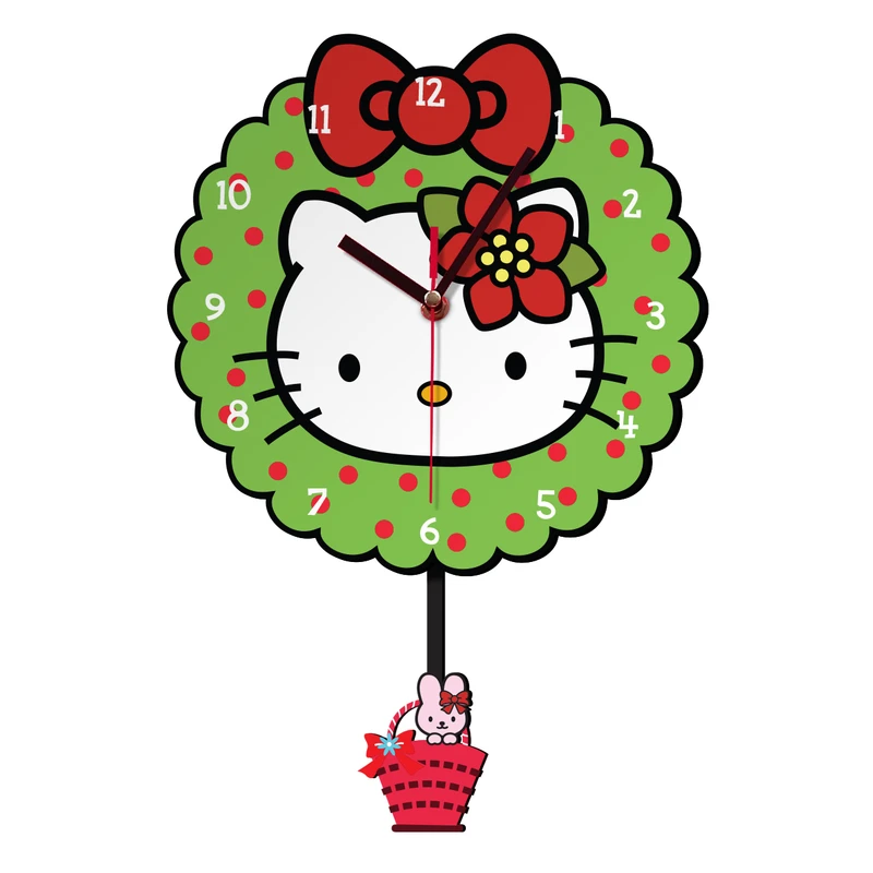 ساعت دیواری کودک باروچین طرح hello kitty