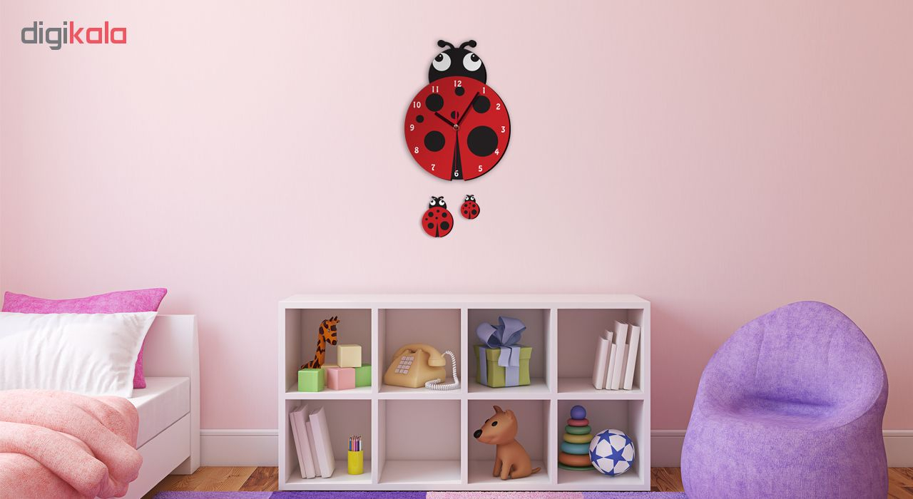 ساعت دیواری کودک باروچین طرح کفشدوزک