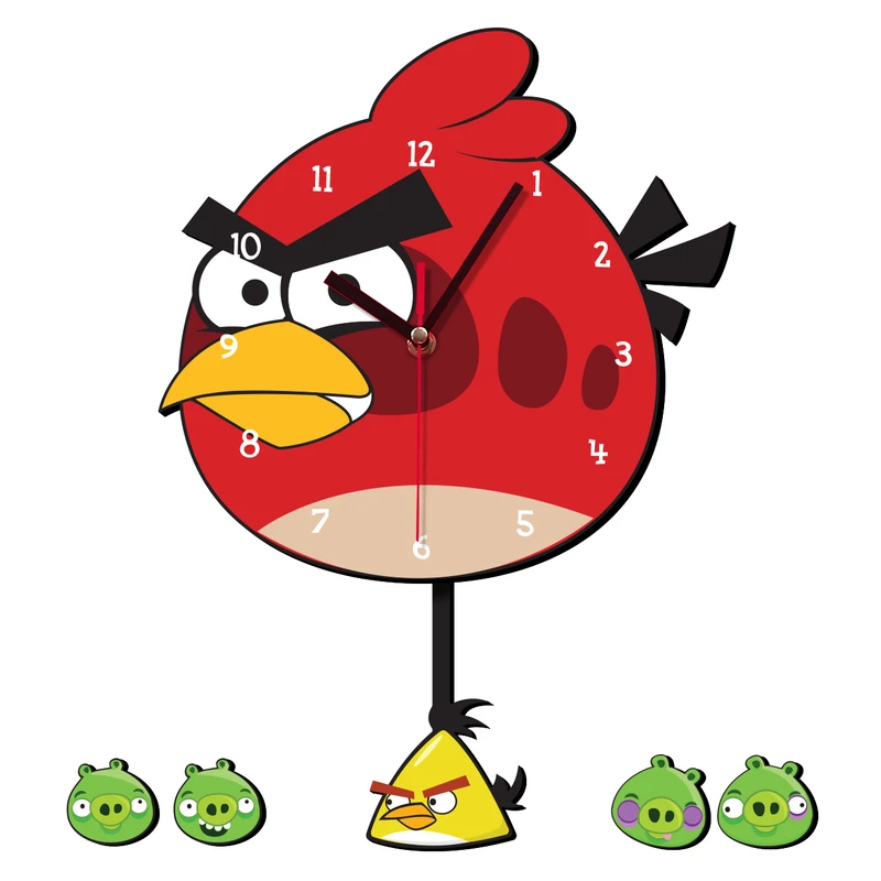 ساعت دیواری کودک باروچین طرح Angry birds