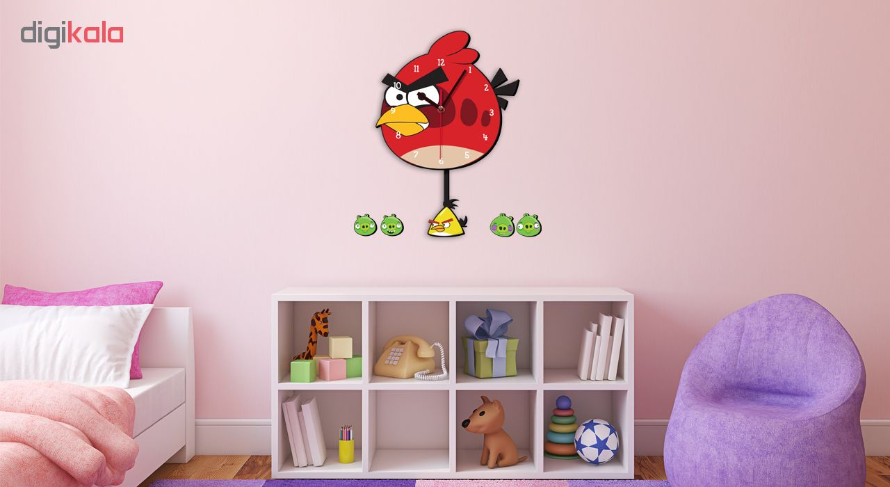 ساعت دیواری کودک باروچین طرح Angry birds