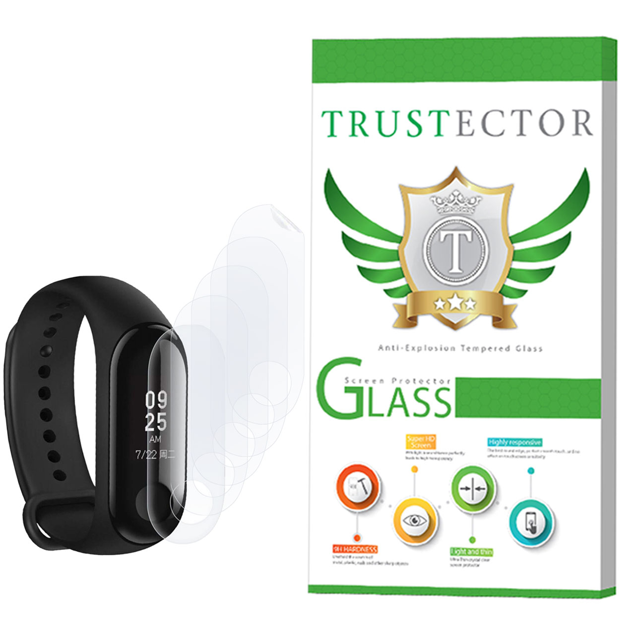 محافظ صفحه نمایش تراستکتور مدل GNF مناسب برای مچ بند هوشمند شیائومی Mi Band 3 بسته 5 عددی
