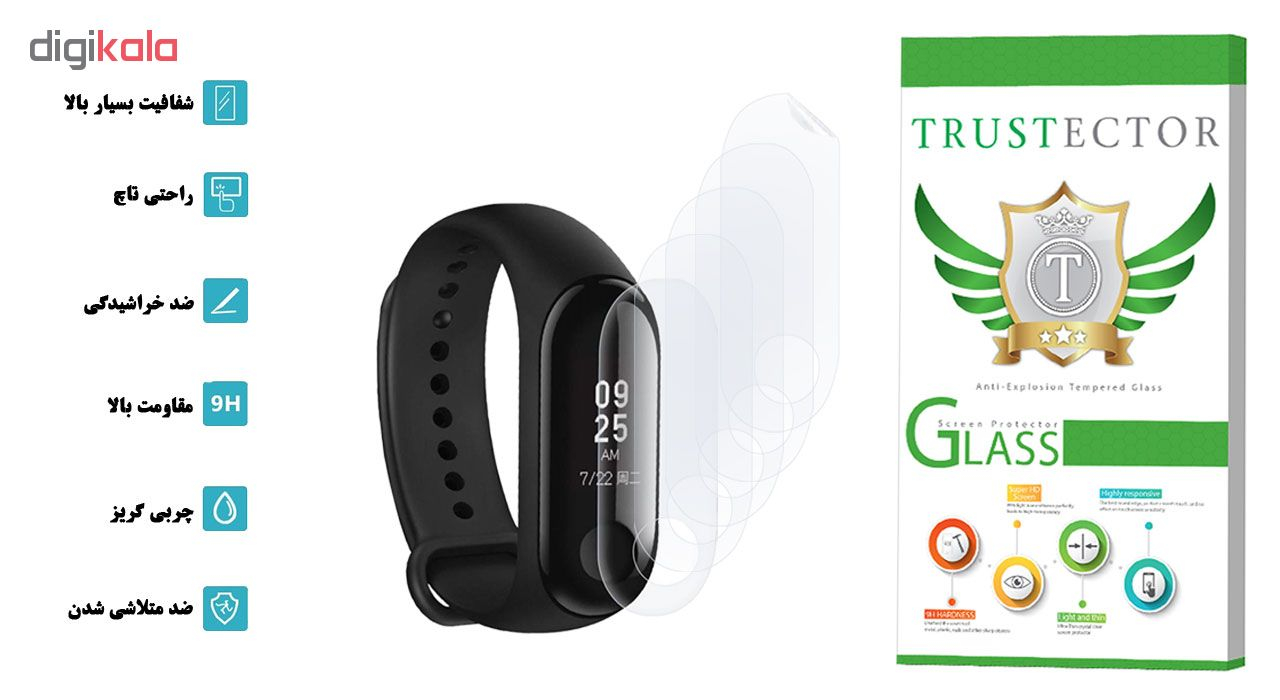 محافظ صفحه نمایش تراستکتور مدل GNF مناسب برای مچ بند هوشمند شیائومی Mi Band 3 بسته 5 عددی