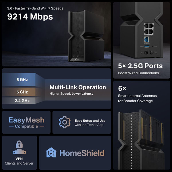 روتر تی پی-لینک مدل ARCHER BE550 WIFI 7