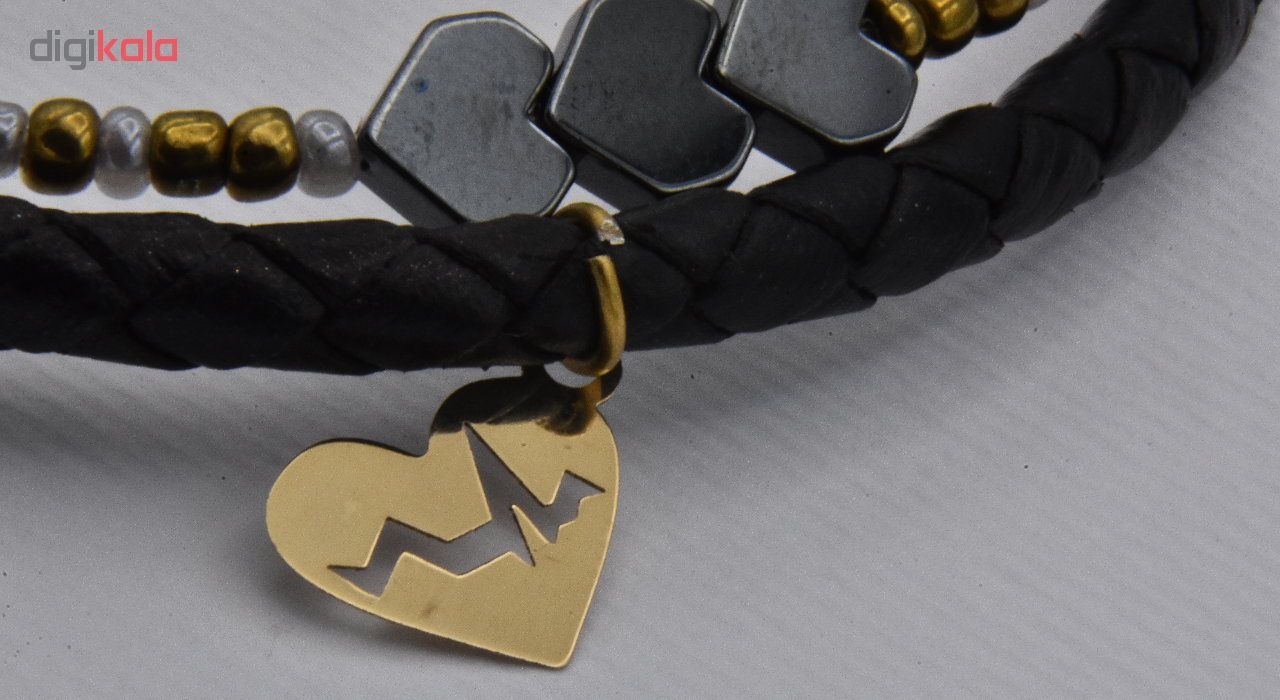 دستبند طلا 18 عیار زنانه طرح قلب کد 512M230