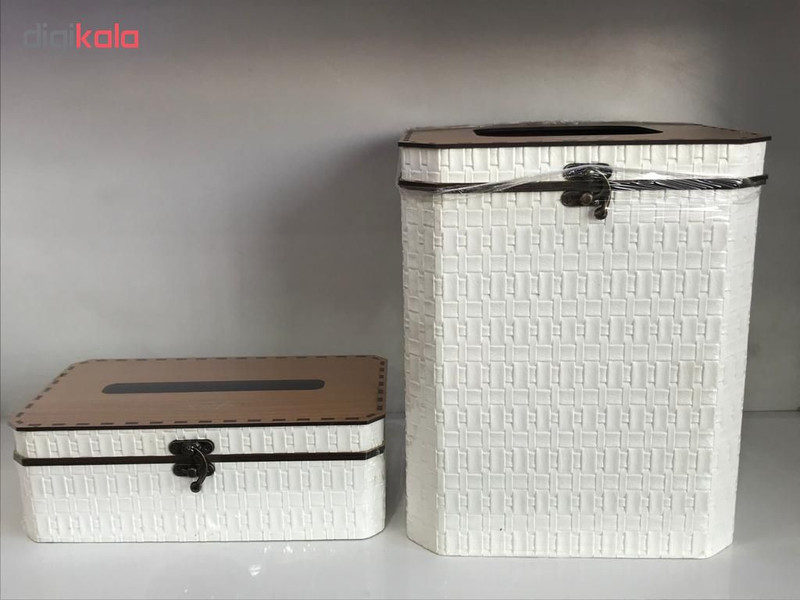 ست سطل و جعبه دستمال کاغذی مدل CHRM01 ست سطل و جعبه دستمال کاغذی مدل CHRM01