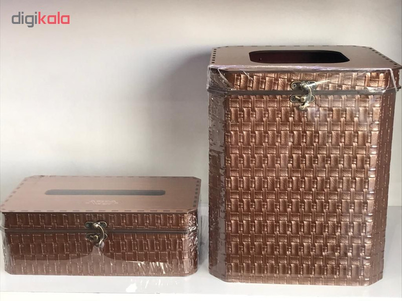 ست سطل و جعبه دستمال کاغذی مدل CHRM01 ست سطل و جعبه دستمال کاغذی مدل CHRM01