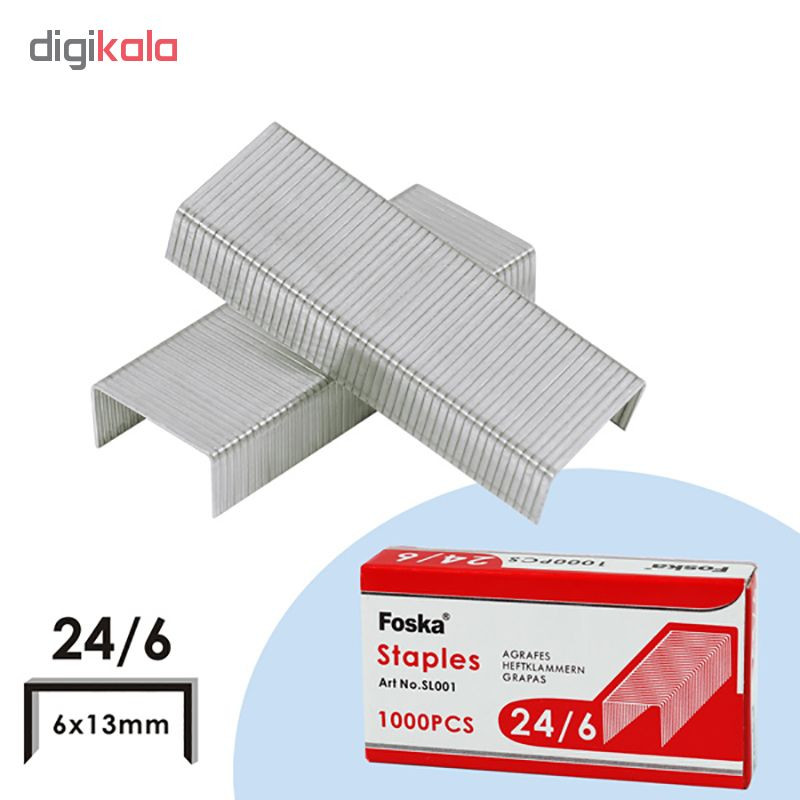 سوزن منگنه فوسکا کد SL001 سایز 24/6 بسته 1000 عددی