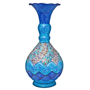 گلدان مسی مینا کاری شده گالری مند کد MN41