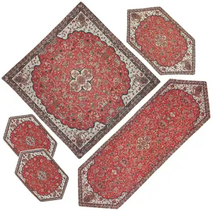 ست 5 تکه رومیزی ترمه مدل شاه عباسی کد RD5-5