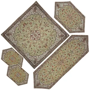 ست 5 تکه رومیزی ترمه مدل شاه عباسی کد K-RM5-5
