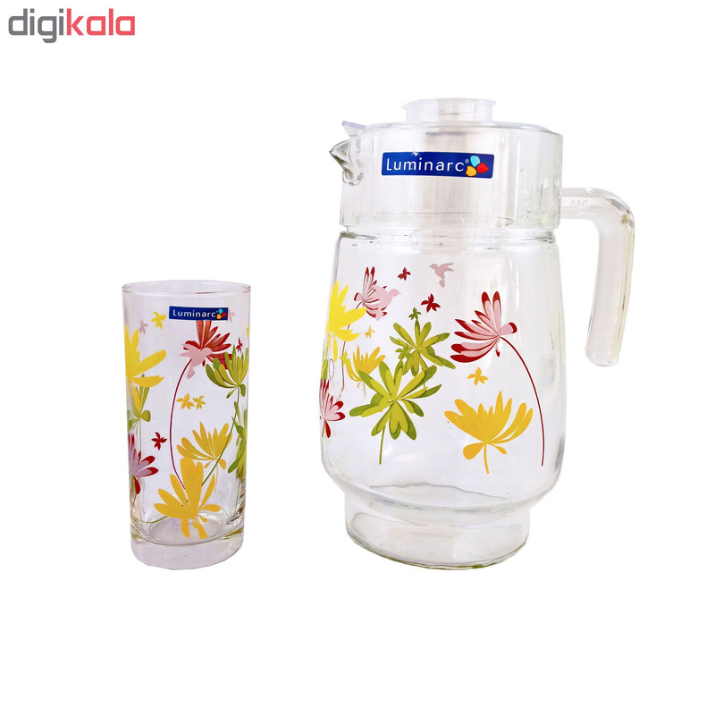 ست پارچ و لیوان 7 پارچه لومینارک مدل CRAZY FLOWRS