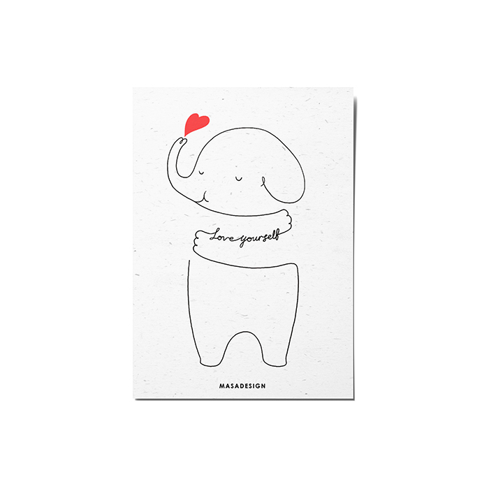 کارت پستال ماسا دیزاین طرح فیل عاشق کد POST160