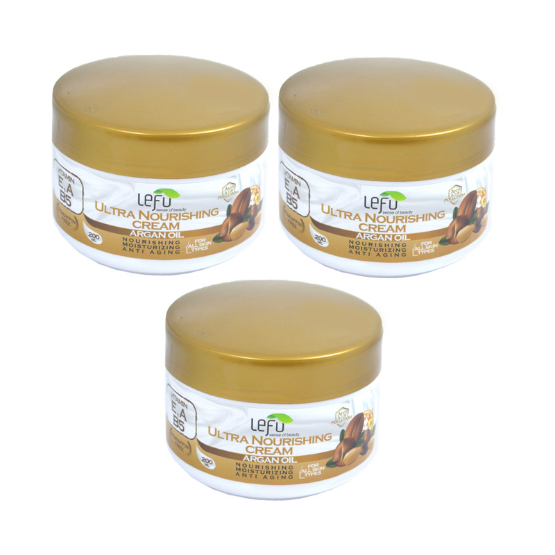 کرم مرطوب کننده لفو مدل Argan Oil حجم 200 میلی لیتر مجموعه 3 عددی