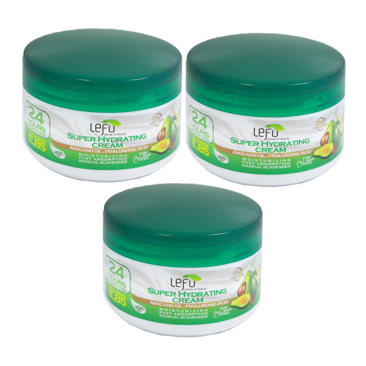 کرم مرطوب کننده لفو مدل Avocado oil حجم 200 میلی لیتر مجموعه 3 عددی