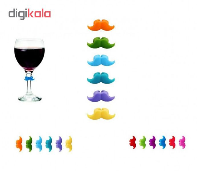 نشانگر تزئینی لیوان ژویی مدل MOUSTACHE بسته 6 عددی نشانگر تزئینی لیوان ژویی مدل MOUSTACHE بسته 6 عددی
