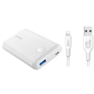 پاوربانک انکر مدل PW-02 ظرفیت 10000 میلی آمپر ساعت به همراه کابل تبدیل لایتنینگ