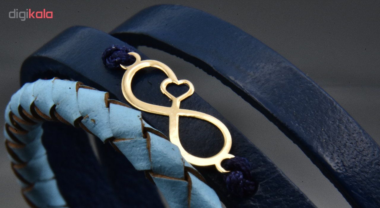 دستبند طلا 18 عیار زنانه آمانژ طرح بینهایت کد 486D2933