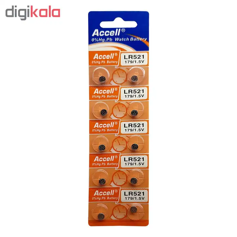 باتری ساعت اکسل مدل LR521 بسته 10 عددی