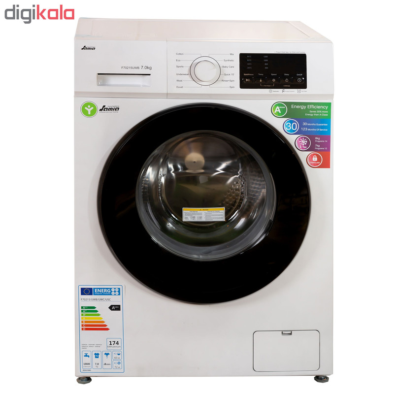ماشین لباسشویی سامیا مدل F70215UWB ظرفیت 7 کیلوگرم