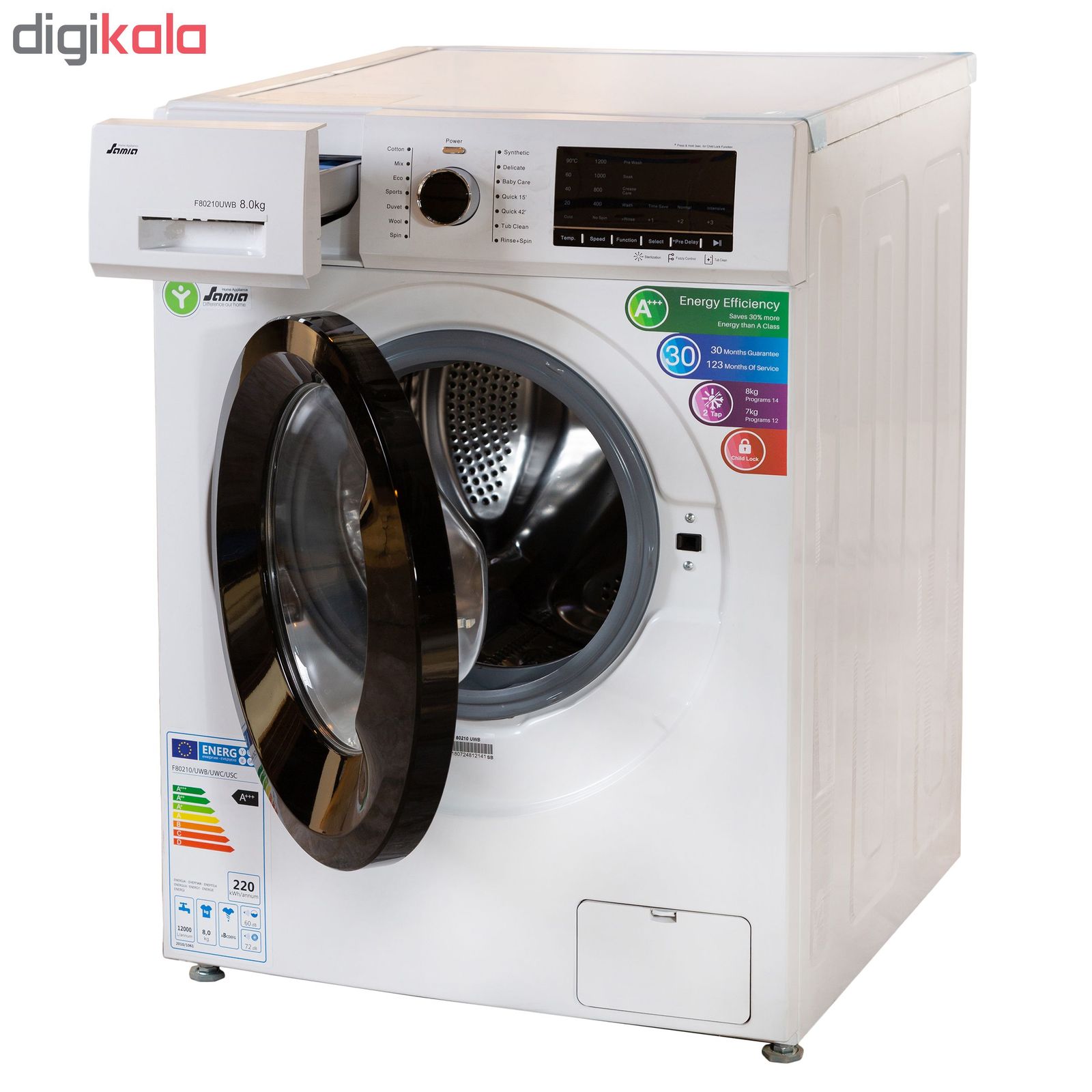ماشین لباسشویی سامیا مدل F80210UWB ظرفیت 8 کیلوگرم main 1 3