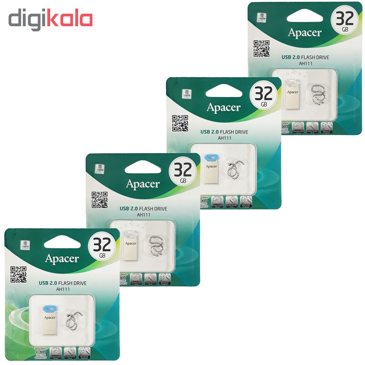 فلش مموری اپیسر مدل AH111 ظرفیت 32 گیگابایت بسته 4 عددی