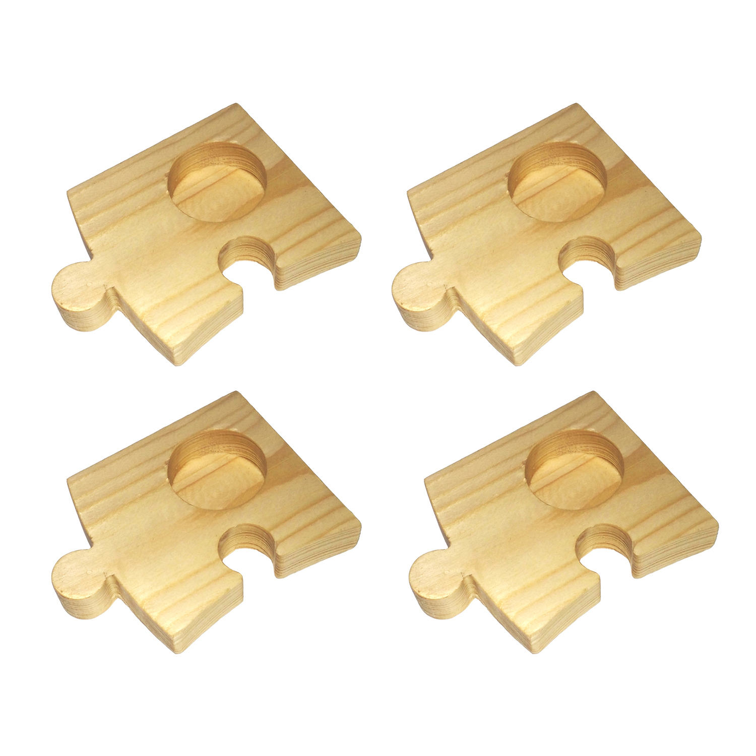 جاشمعی چوبی مدل Puzzle بسته چهار عددی