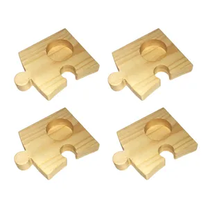 جاشمعی چوبی مدل Puzzle بسته چهار عددی