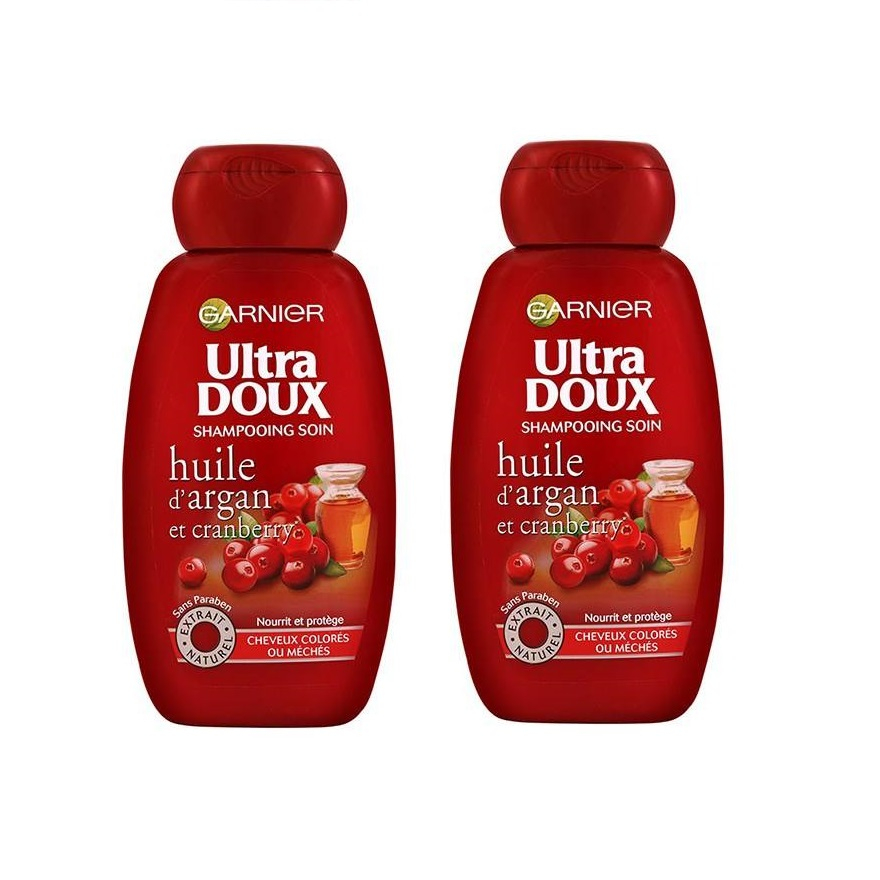 شامپو مو گارنیه سری Ultra Doux مدل Cranberry حجم 250 میلی لیتر مجموعه 2 عددی