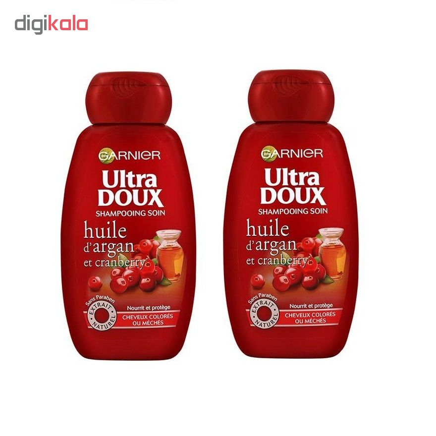 شامپو مو گارنیه سری Ultra Doux مدل Cranberry حجم 250 میلی لیتر مجموعه 2 عددی