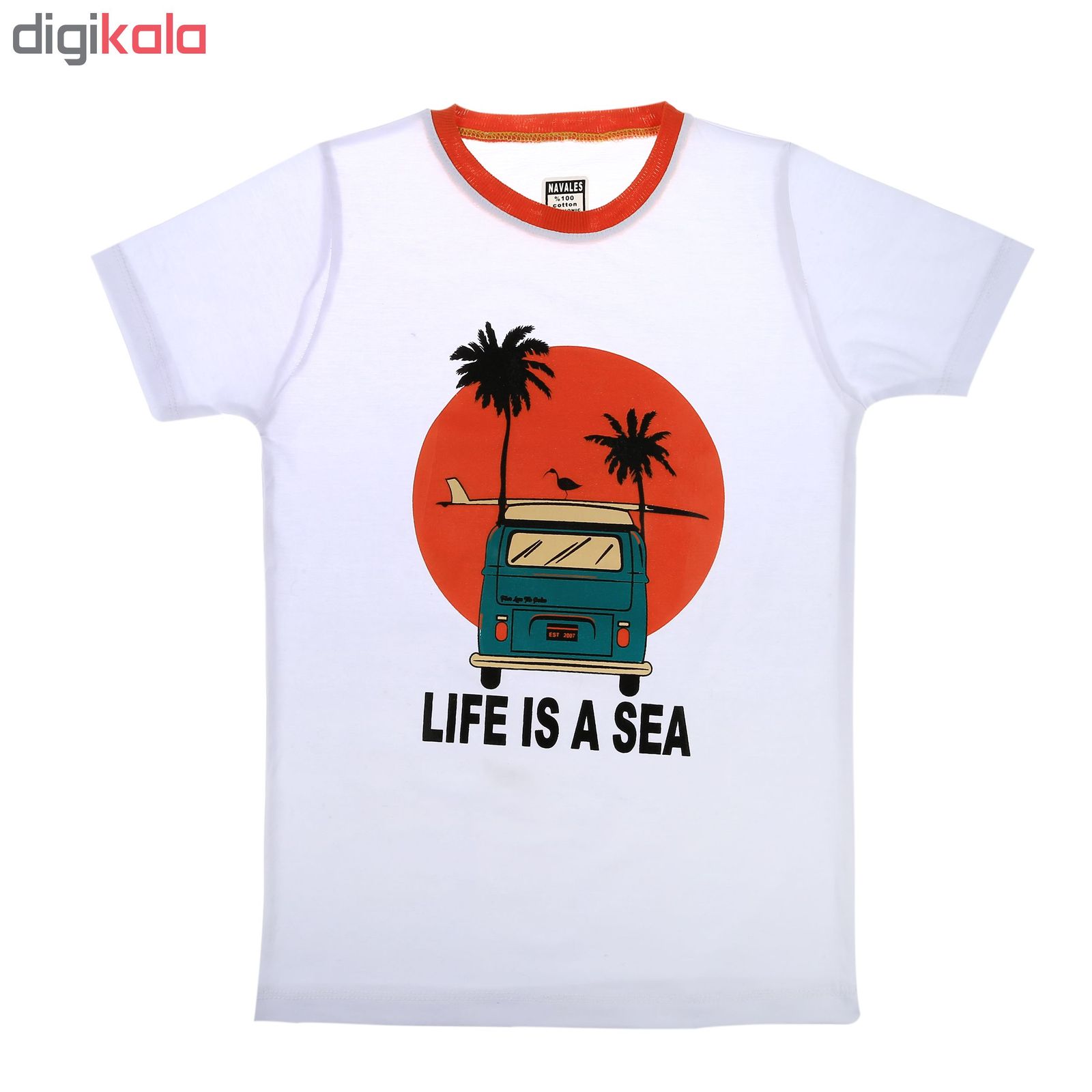 تی شرت ناوالس مدل LifeIsAsea-WH