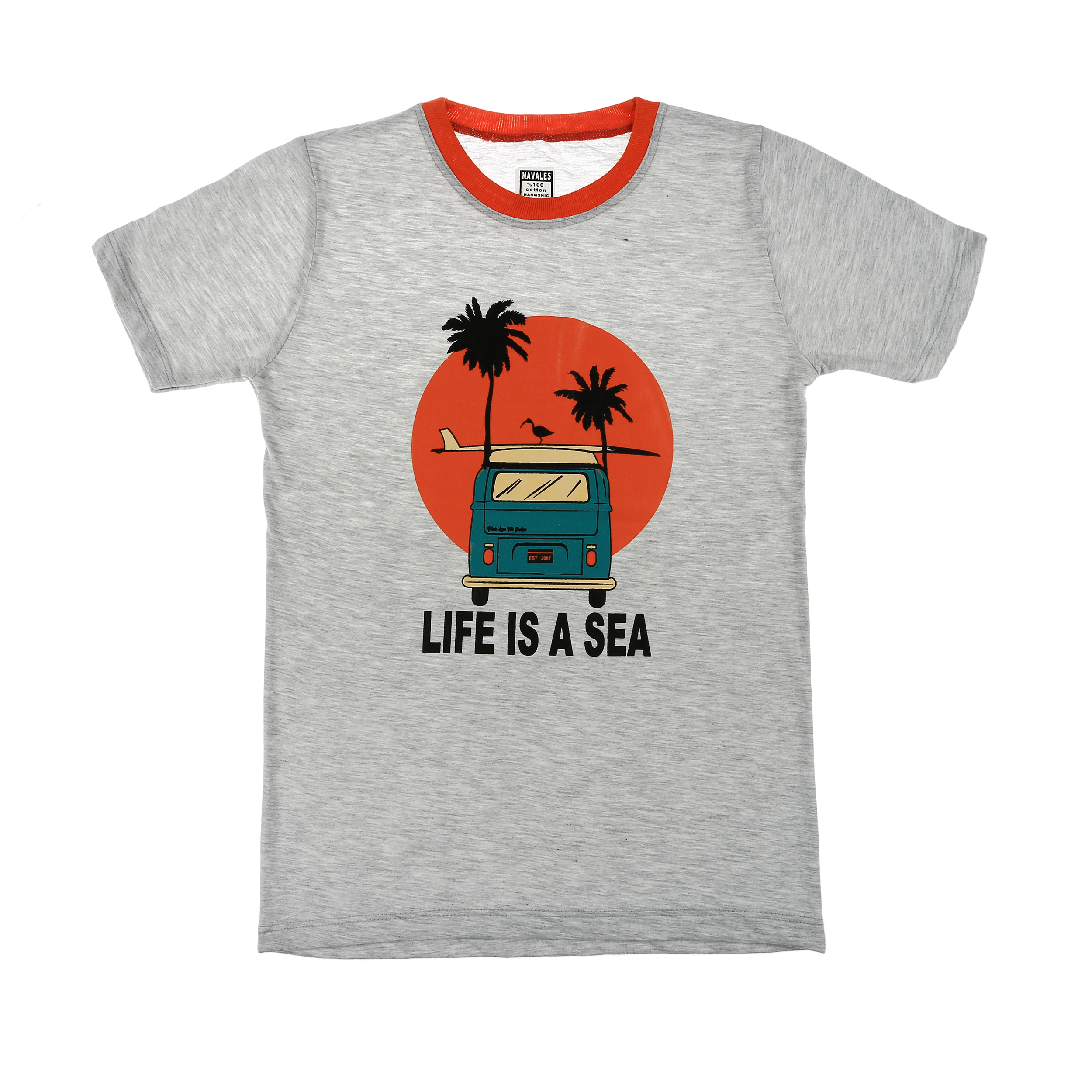 تی شرت ناوالس مدل LifeIsAsea-GY