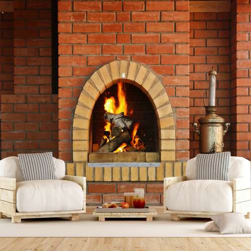 پوستر دیواری سه بعدی طرح شومینه کد DST009