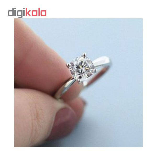 انگشتر نقره زنانه مدل تک نگین کد 437